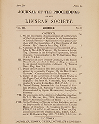 <b>Sotheby’s, Dec. 11:</b> Darwin and Wallace. On the Tendency of Species to form Varieties..., [in:] <i>Journal of the Proceedings of the Linnean Society,</i> Vol. III, No. 9., 1858, Darwin announces the theory of natural selection. £100,000 to £150,000.