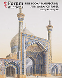 <center><b>Forum Auctions<br>Fine Books, Manuscripts and Works on Paper<br>29th January 2026</b></center>