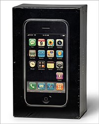 <b>Bonhams, Oct. 14-24:</b> The Apple Revolution: Apple iPhone 1 Sealed in Original Box. $8,000-$12,000