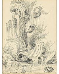 <b>ALDE, Mar. 11:</b> [TERRY (EMILIO)]. <i>Projet de fontaine.</i> Dessin original au stylo et à l'encre noire. 1938. €2,000 - €3,000.