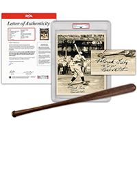 <b>University Archives, Jan. 7:</b> Babe Ruth PSA Type II Signed Conlon Photo, With Ruth Miniature Louisville Slugger, 16.25"
