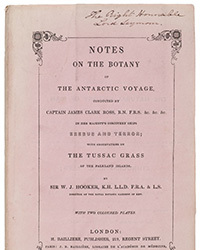 <b>Dominic Winter, Jan. 28:</b> Lot 28. Ross & Hooker. <i>Notes on the Botany of the Antarctic Voyage,</i> 1st edition, 1843. £4,000-6,000