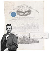 <b>University Archives, Nov. 19:</b><br>Lot 88 - Abraham Lincoln Fully Signed Military Appointment for Mexican War Vet & Respected Cavalryman