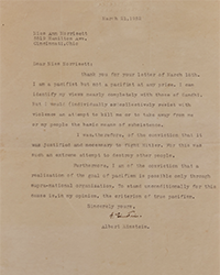 <b>Sotheby’s, July 17:</b> Albert Einstein. Typed Letter Signed ("A. Einstein."), to Ann Morrisett, Affirming a Pacifist's Right to Self-Defense, March 21, 1952. $10,000 to $15,000.