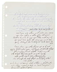 <b>Sotheby’s, Oct. 24:</b> Bruce Springsteen. Original manuscript working lyric sheet for “Born To Run," handwritten by Bruce Springsteen, ca. 1974. $80,000 to $100,000.