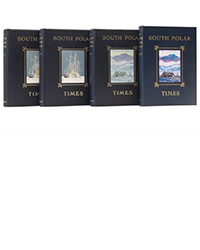 <b>Forum, Oct. 30:</b> Shackleton (Ernest H.) <i>The South Polar Times,</i> 4 vol., vols 1 & 2 numbered 30 of 350 copies, vol. 3 no. 23 of 350 copies, vol. 4 no. 30 of 500 copies, 1907-2010. £10,000 to £15,000.