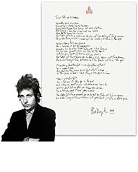<b>University Archives, Nov. 19:</b><br>Lot 308 - Bob Dylan Handwritten & Signed Lyrics to "Just Like a Woman" With Jeff Rosen & JSA Authentication