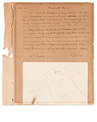 <b>Swann, Nov. 6:</b> Lot 111: Thomas Jefferson, holograph plat drawing: map of field near Monticello, 1790s.