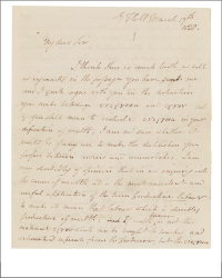<b>Bonhams, Dec. 8-18:</b> Autograph Letter Signed ("T.R. Malthus") to Economist Nassau Senior on Wealth, Labor and Adam Smith. $20,000 - $30,000.