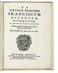 <b>Gonnelli:</b> Cassini, De cometa. 1653. Starting price € 10.000