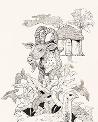 <b>Swann, Dec. 4:</b> Jerry Pinkney (1939-2021). <i>The Great Minu, African folk tale complete book, group of 15 illustrations. 1974. $12,000 to $16,000.