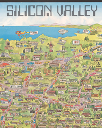 Old World Auctions (Sept 10):Lot 205. Classic Early Pictorial Map of Silicon Valley (1983) Est. $1,600 - $2,000