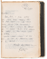 <b>Swann, Oct. 23:</b> Lot 344: Kurt Vonnegut, Jr., <i>Author's Album Containing Retained Copies of Letters,</i> January 1951-June 1956.