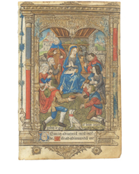 <b>Old World Auctions (Nov 12):</b><br>Lot 696. Superb Hand-Colored Image of the Adoration of the Shepherds (1502) Est. $800 - $950