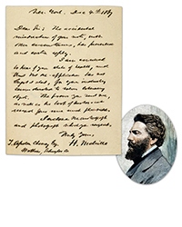 University Archives, Oct. 8: Rare Herman Melville ALS Dating From 1867, His "Annus Horribilis" According to One Biographer 