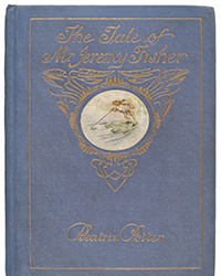 <b>Dominic Winter, Oct. 2:</b> Potter (Beatrix). <i>The Tale of Mr. Jeremy Fisher,</i> 1st deluxe edition, inscribed by Beatrix Potter. £3,000-£5,000.