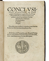 <b>Gonnelli:</b> Pico della Mirandola, Conclusiones nonagentae. 1532. Starting price € 7.000