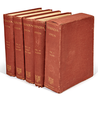 <b>Sotheby’s, Dec. 2:</b> Sir Marc Aurel Stein. <i>Serindia. Detailed Report of Explorations in Central Asia and Westernmost China,</i> Oxford, 1921, 6 volumes, original cloth. £7,000 to £10,000.
