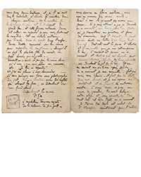 <b>Sotheby’s, Nov. 6-20:</b> Gauguin, Paul. Lettre autographe signée à son ami Émile Bernard. [Le Pouldu août 1889]. Illustrée d'un croquis original. €10,000 to €15,000.