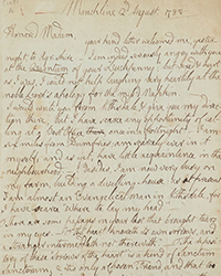 <b>Freeman’s, Nov. 13:</b> A Remarkable Epistle from Robert Burns to Frances Dunlop, containing all lines of the first version of "Written in Friars Carse Hermitage" and 12 lines of the first version of "First Epistle to Robert Graham Esq." $20,000-30,000