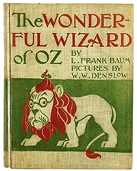 <b>Sotheby’s:</b> L. Frank Baum. <i>The Wonderful Wizard of Oz,</i> Chicago, 1900. First edition. $27,500.