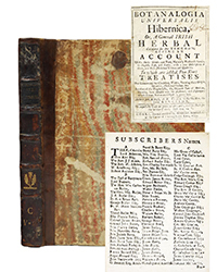<b>Fonsie Mealy’s, Oct. 1-2:</b> Rare Irish Provincial Printed 18th Century Herbal. K'eogh (John). <i>Botanalogia Universalis Hibernica, or, A General Irish Herbal, Calculated for this Kingdom…</i> €1,500 to €2,000.