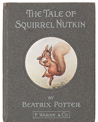 <b>Dominic Winter, Oct. 2:</b> Potter (Beatrix). <i>The Tale of Squirrel Nutkin,</i> 1st edition, 1903, inscribed by Beatrix Potter. £1,500-£2,000.