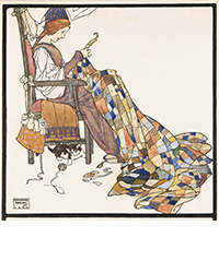 <b>Swann, Dec. 4:</b> Edmund Dulac (1882-1953). "Q was a quaint dainty queen." Watercolor and ink on paper. 1906. $6,000 to $9,000.
