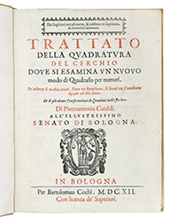 <b>Gonnelli:</b> Cataldi, Trattato della quadratura del cerchio etc. 1612. Starting price € 8.000