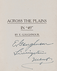 <b>Bonhams, Oct. 13-23:</b> California! The Gold Rush Collection of Bruce Maclin, Across the Plains in '49 by Emanuel Goughnour. $12,000-$18,000