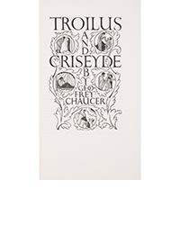 <b>Forum, Jan. 29:</b> Chaucer (Geoffrey). <i>Troilus and Criseyde,</i> one of 225 copies on handmade paper, wood-engravings by Eric Gill, Waltham St.Lawrence, 1927. £3,000-4,000