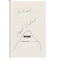 <b>Freeman’s, Nov. 13:</b> HERBERT, Frank. <i>Dune,</i> 1965. First edition, inscribed by Herbert. $8,000-12,000