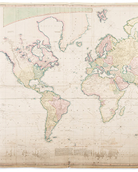 <b>Swann, Dec. 9:</b> Lot 233: Aaron Arrowsmith, <i>Chart of the World,</i> oversize engraved map on 8 sheets, London, 1790 (circa 1800).