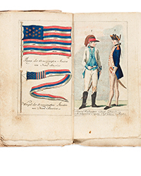 <b>Swann, Nov. 20:</b> Lot 35<br>Matthias C. Sprengel, Allgemeines historisches Taschenbuch, the first published appearance of the American flag, [1784].