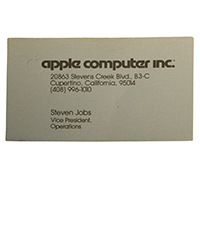 <b>Sotheby’s, July 17:</b> Steve Jobs Apple Computer Business Card, c. 1977. $5,000 to $8,000.