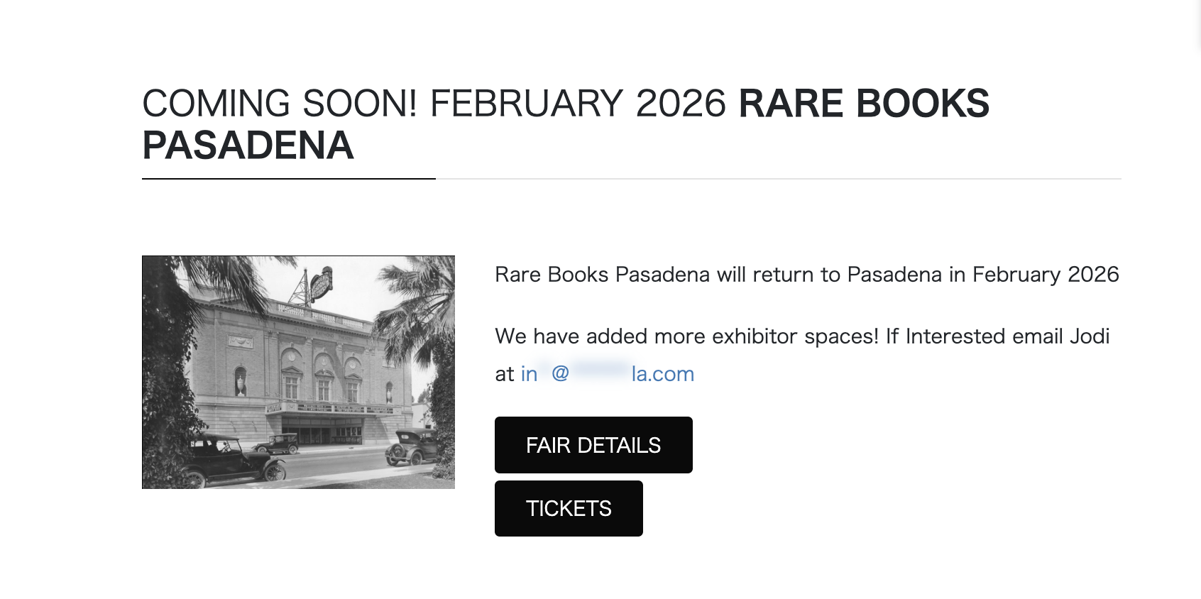 Rare Books LA will soon be staging their Pasadena Book Fair, on February 21st & 22nd. 