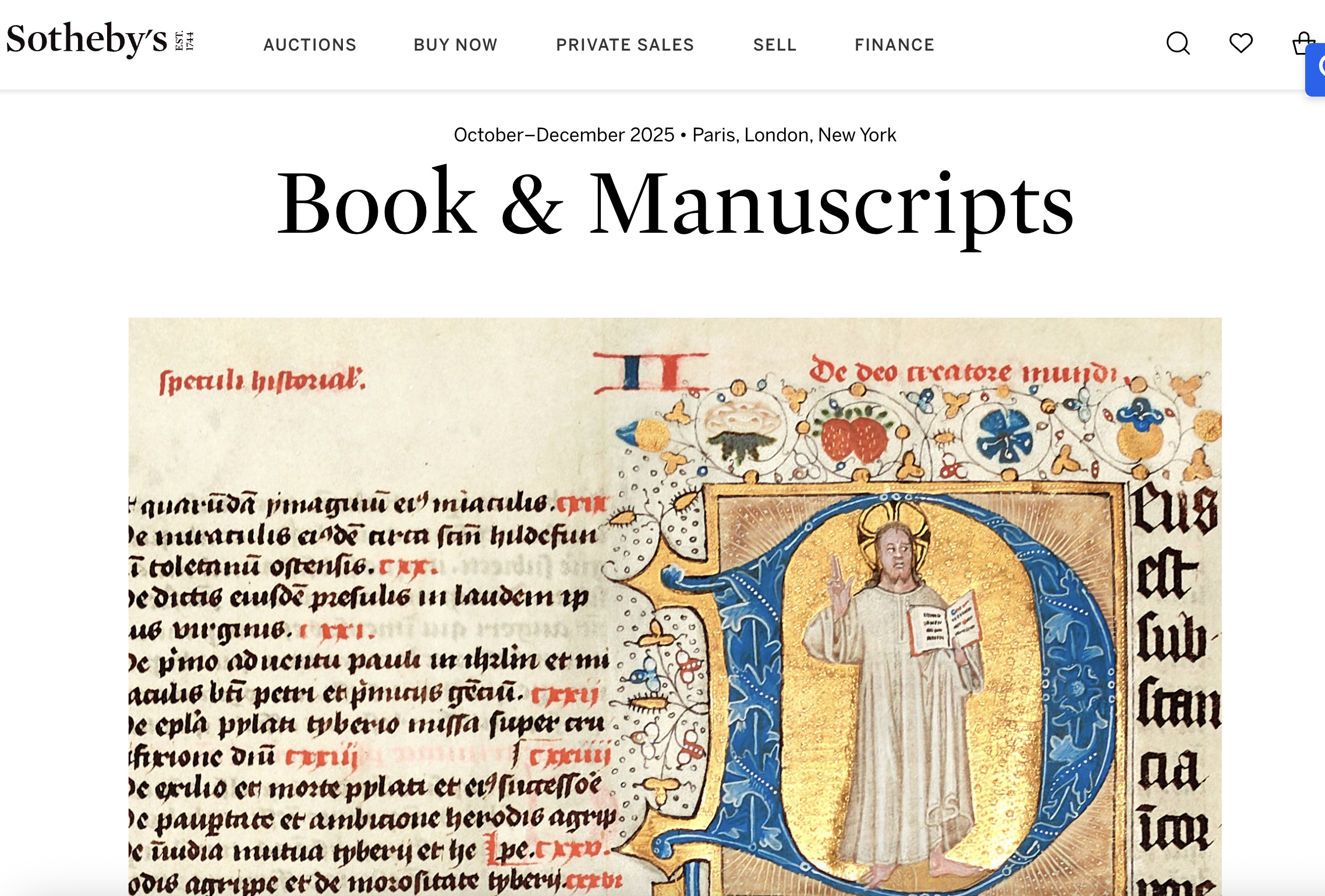 Sotheby's: Important Events as the year ends.