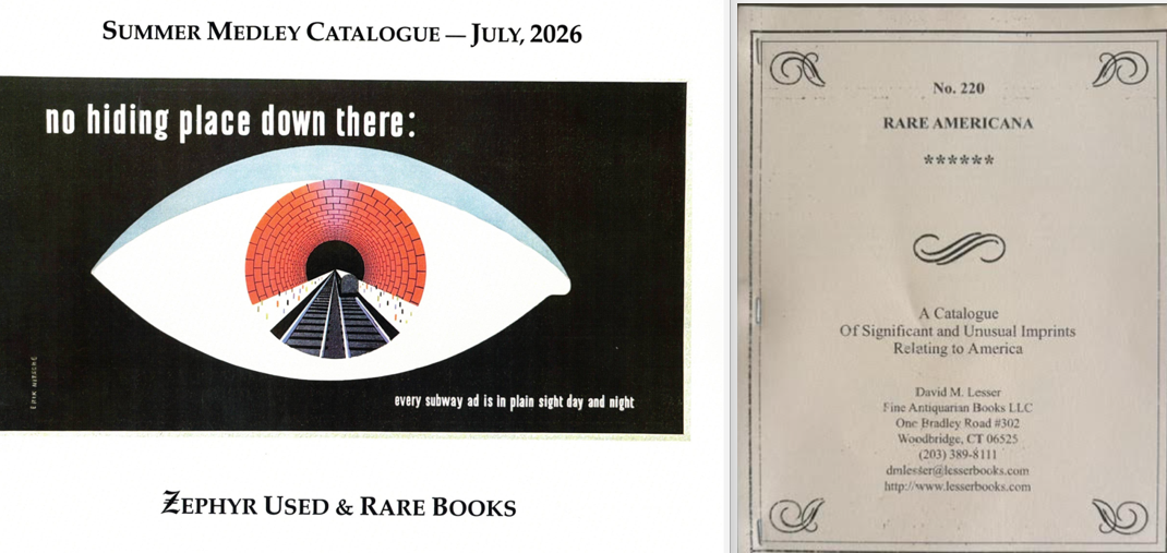 For September, We Review Three New Bookseller Catalogues