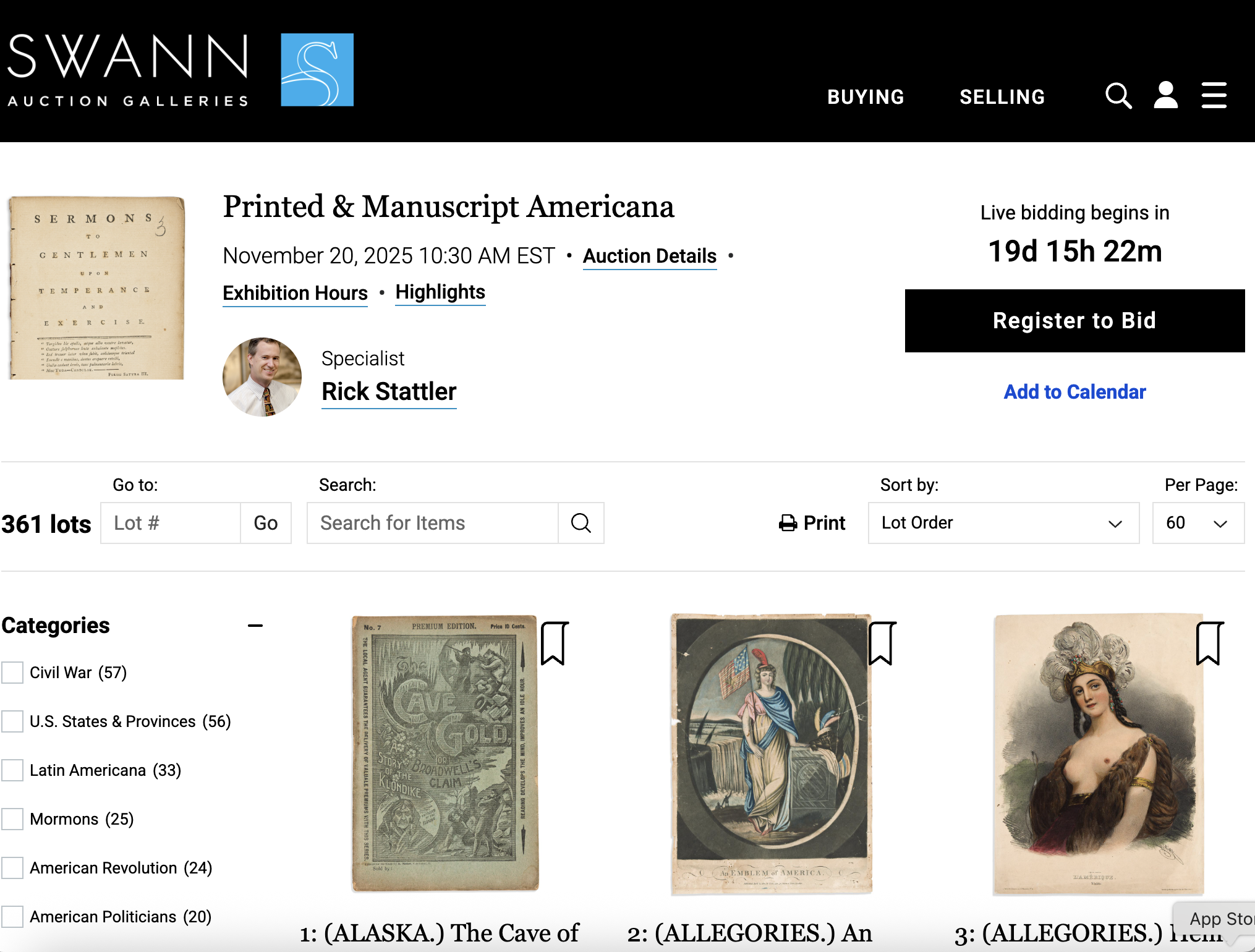 Swann: Americana November 20th