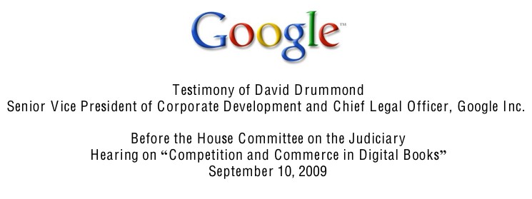 Google's Chief Legal Officer testifies before Congress.