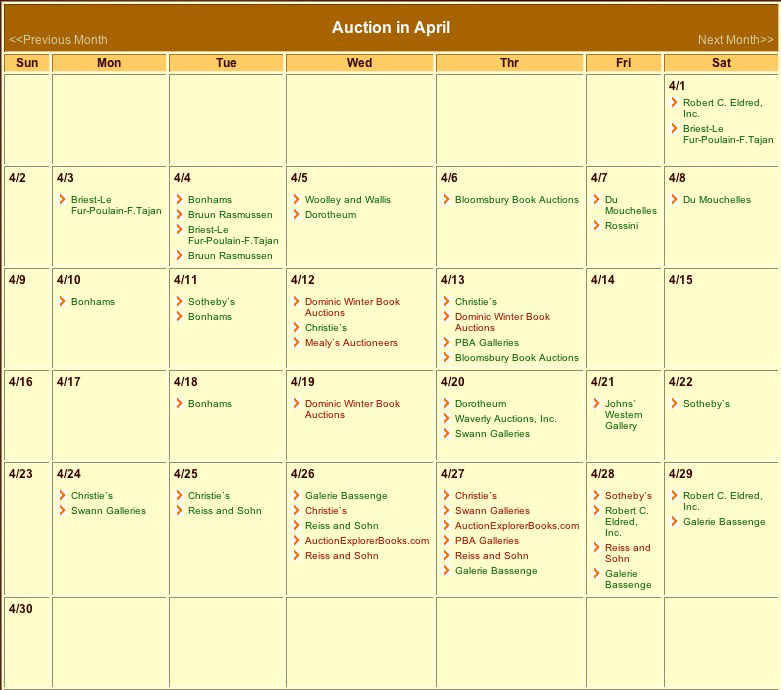 Auctions In April And May