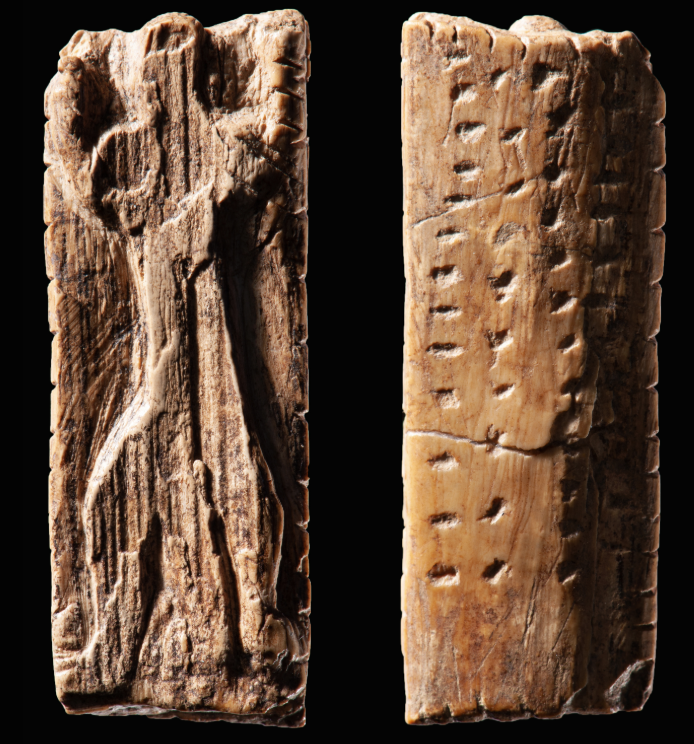 Carved symbols believed to be ancient writing.