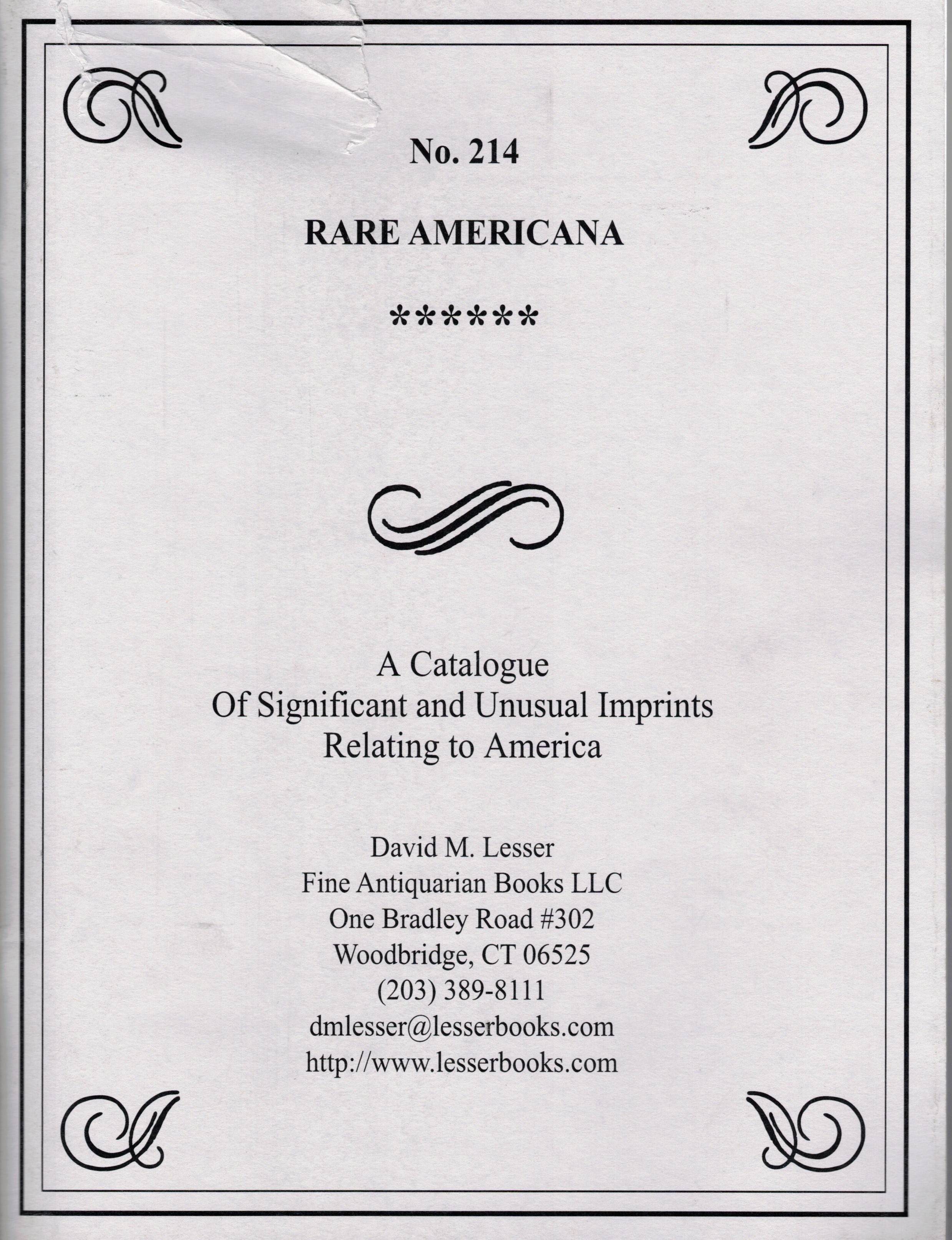 Rare Americana from David M. Lesser Fine Antiquarian Books