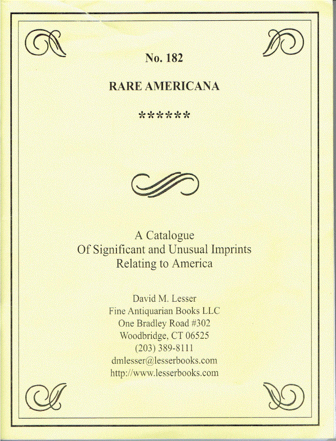 Early Americana from David M. Lesser Fine Antiquarian Books
